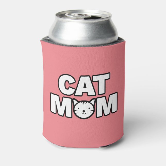 CAT MOM Can Cooler (Pink) (Can Back)