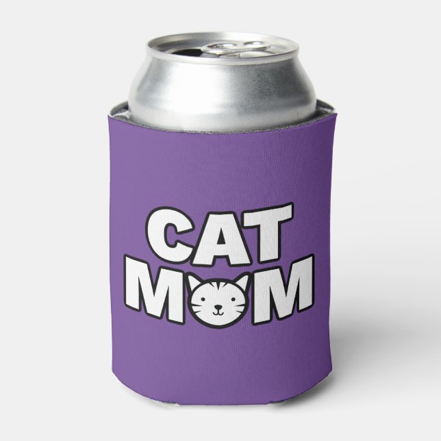 CAT MOM Can Cooler (Purple) (Can Front)
