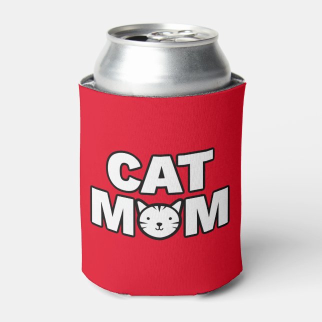 CAT MOM Can Cooler (Red) (Can Front)