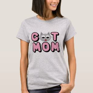 CAT MOM Cat Lover Cat Face Cute T-Shirt