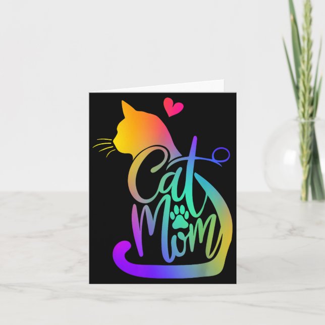 Cat Mom Cat Lover Cute Mother's Day Mama I Love My Card (Front)