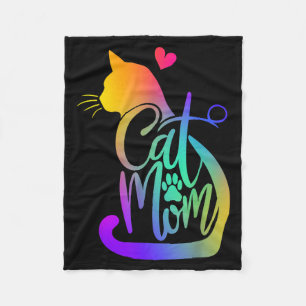 Cat Mom Cat Lover Cute Mother's Day Mama I Love My Fleece Blanket