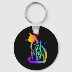 Cat Mom Cat Lover Cute Mother's Day Mama I Love My Key Ring
