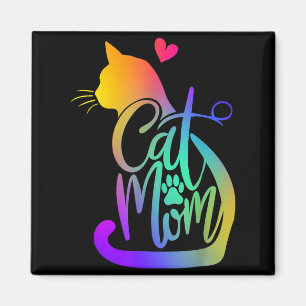 Cat Mom Cat Lover Cute Mother's Day Mama I Love My Magnet