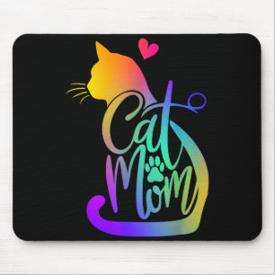 Cat Mom Cat Lover Cute Mother's Day Mama I Love My Mouse Mat
