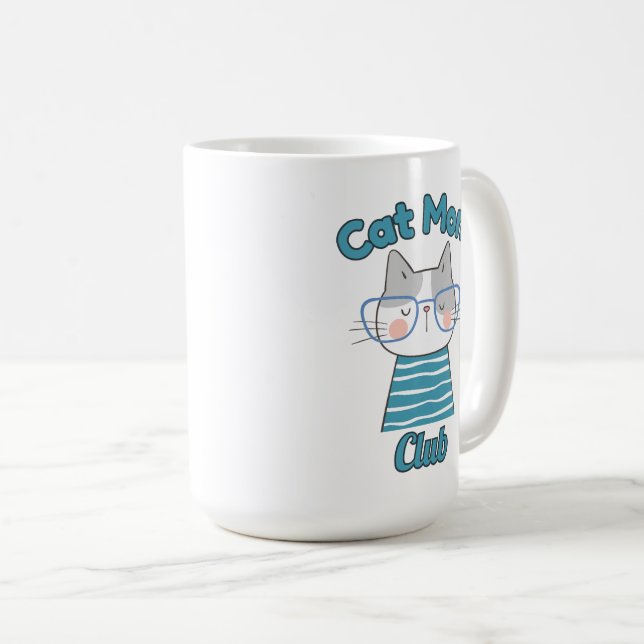 Cat Mom Club – Funny Feline Lover for Pet Parents Coffee Mug (Front Right)