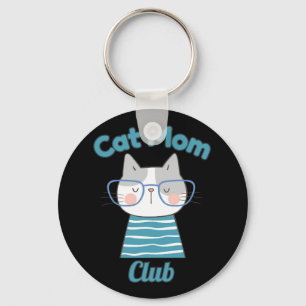Cat Mom Club – Funny Feline Lover for Pet Parents Key Ring