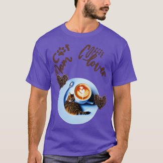 Cat mom coffee lover Cat Design 6 T-Shirt