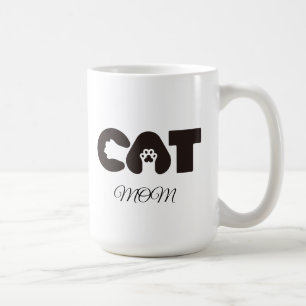 Cat Mom coffee mug – Cute pow with letter cat