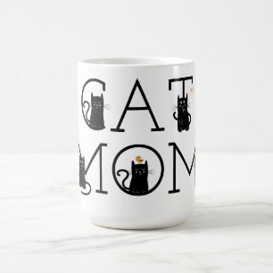 Cat Mom Cute Black Cats Coffee Mug