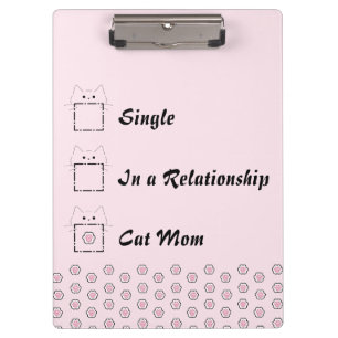 Cat Mom Cute Cat Paw Pink Clipboard