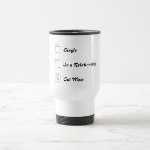 Cat Mom Cute Cat Paw White & Pink Travel Mug