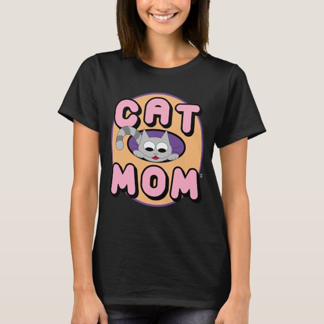 CAT MOM Cute Cat T-Shirt (Front)