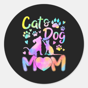 Cat mom dog mom girl women mother's day pet lover classic round sticker