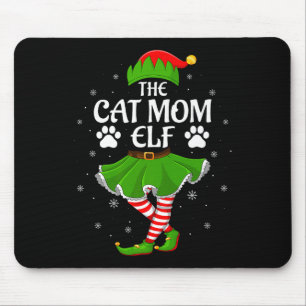 Cat Mom Elf Christmas Family Girls Women Elf Squad Mouse Mat