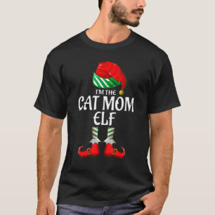 Cat Mom Elf Group Matching Family Christmas T-Shirt
