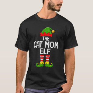 Cat Mom Elf Xmas Matching Family Elf Squad Christm T-Shirt