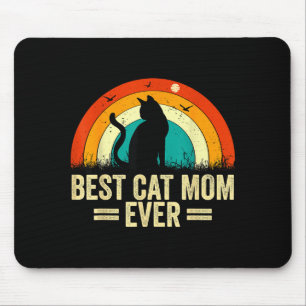 Cat mom ever retro vintage mothers day mouse mat