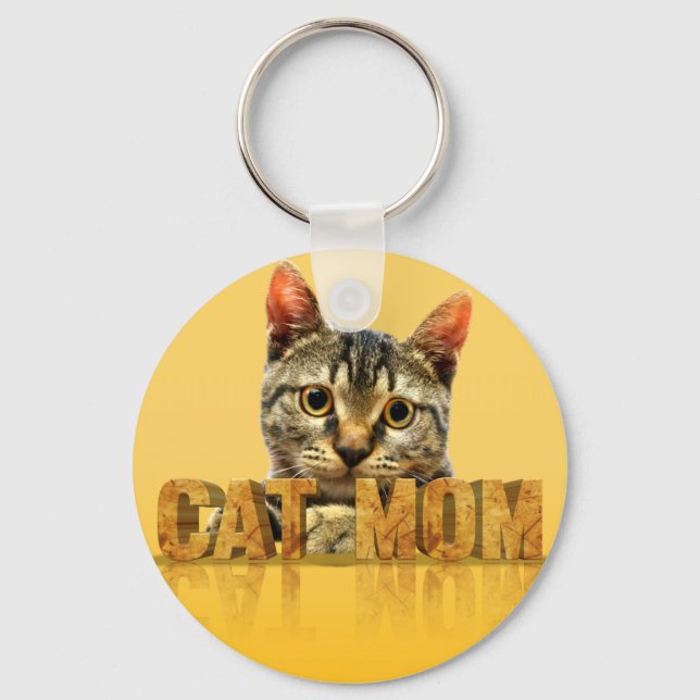 Cat mom gift | cat mom shirt | best cat mom ever key ring (Front)