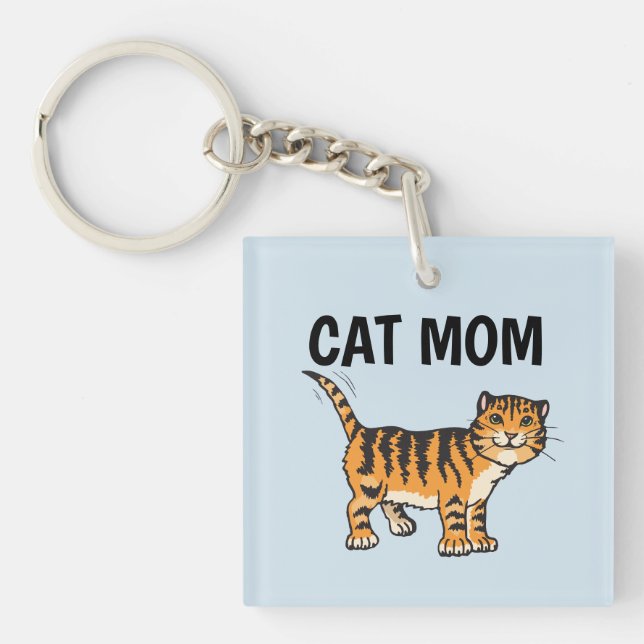 CAT MOM ginger  Key Ring (Front)