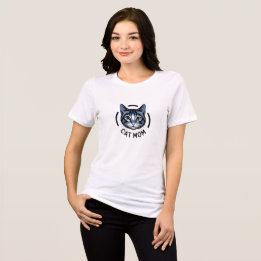 Cat Mom Graphic T-Shirt for Women Tri-Blend Shirt