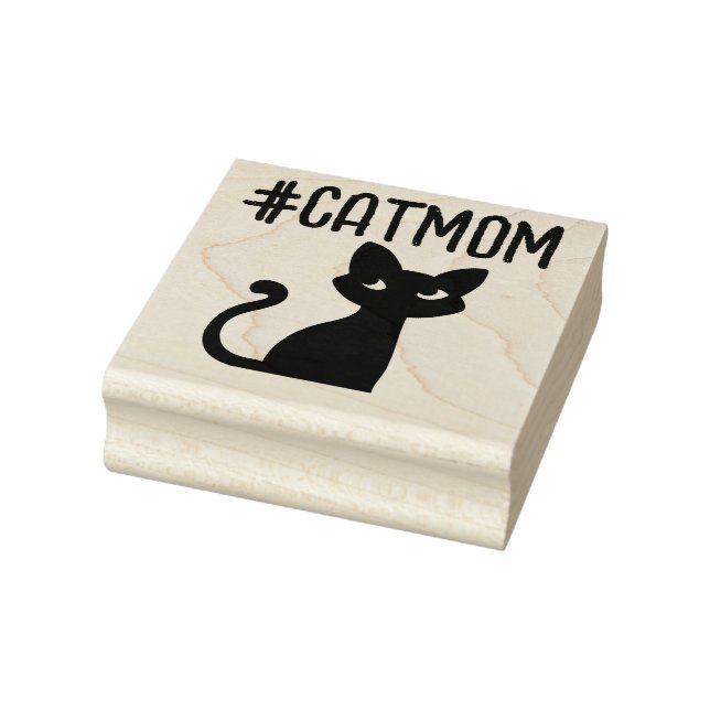 CAT MOM HASHTAG #CATMOM RUBBER STAMP (Stamp)