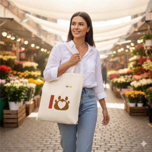 Cat Mom Heart Tote Bag – Minimal Pet Lover Gift