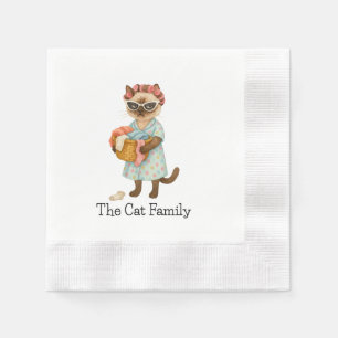 Cat Mom Housewife is cleaning Napkin