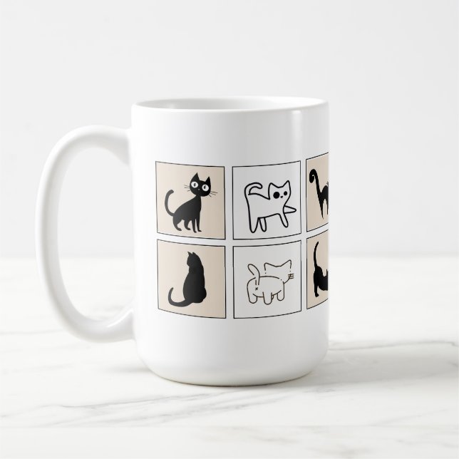 Cat Mom Human Second Funny Coffee Mug (Left)