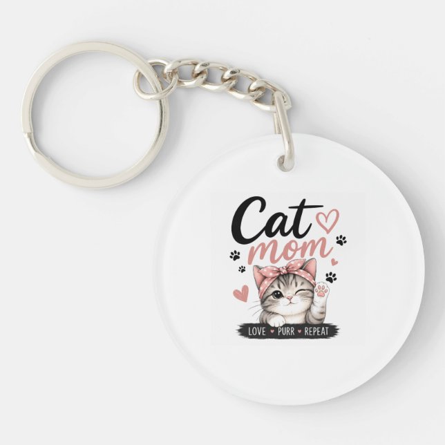 CAT MOM KEYCHAIN (Front)