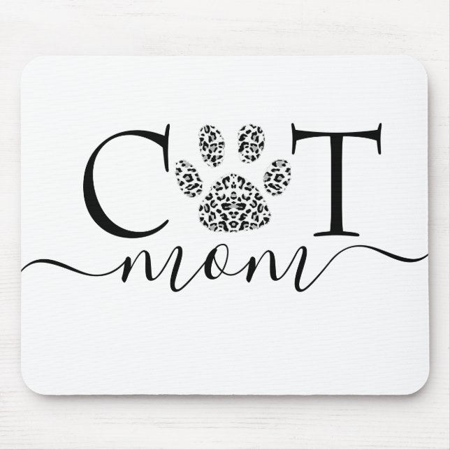 Cat Mom pawprint  Mouse Mat (Front)