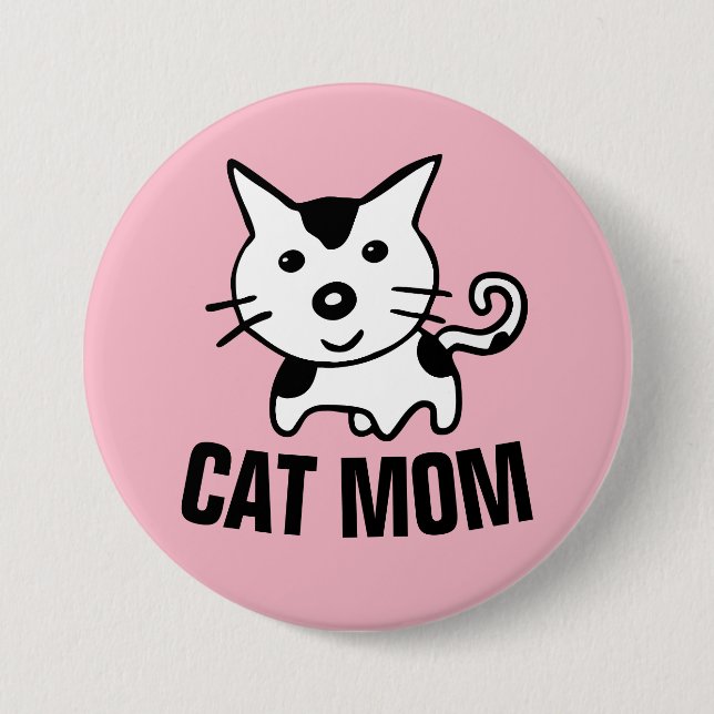 CAT MOM Pink Cute Kitty Buttons (Front)