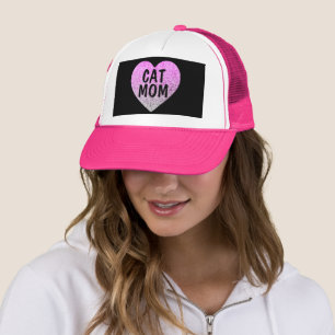 CAT MOM PINK GLITTER PINK HAT CAP