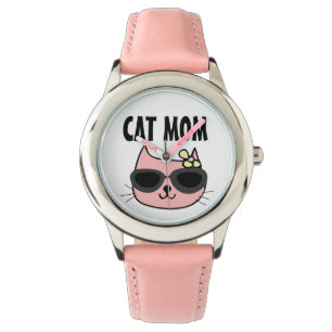 CAT MOM PINK WRIST WATCH
