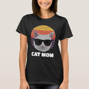 CAT MOM RETRO VINTAGE CIRCLE T-Shirt T-shirts
