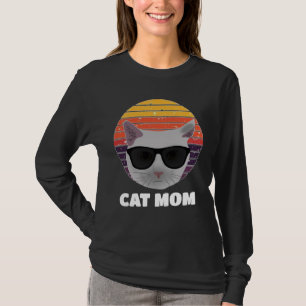 CAT MOM RETRO VINTAGE CIRCLE T-Shirt T-shirts