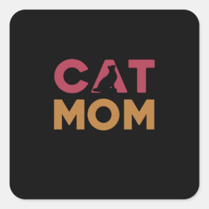 Cat Mom Square Sticker