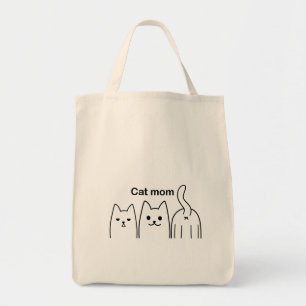 Cat mom tote bag