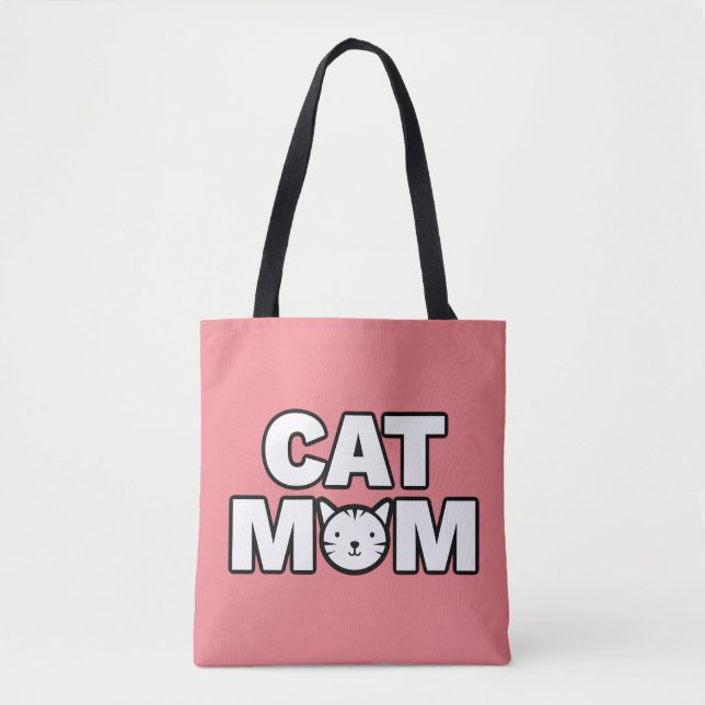 CAT MOM Tote Bag (Pink) (Front)