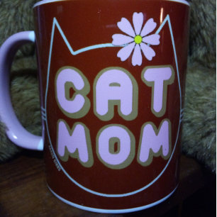 CAT MOM with Pink Flower Mug