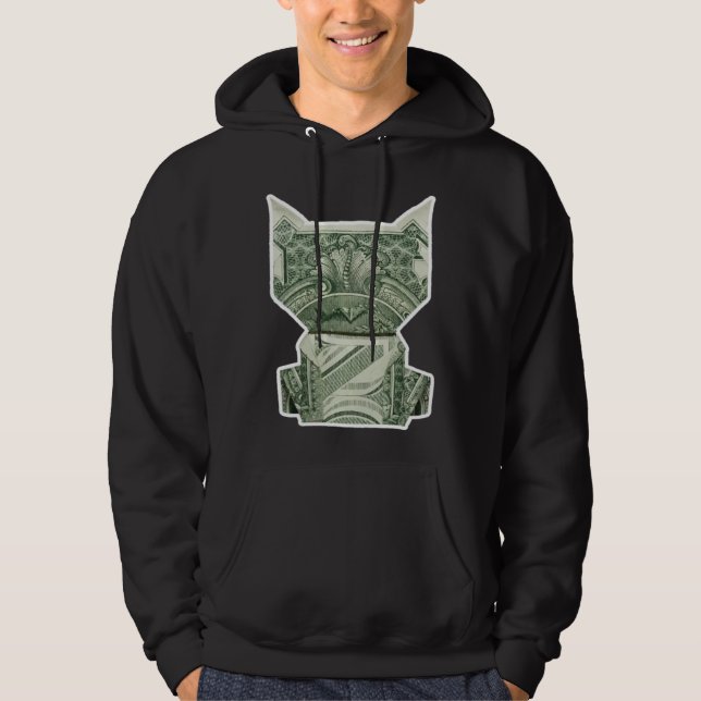 Cat Money Origami Cash Hoodie (Front)