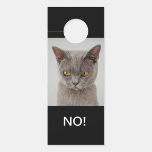 Cat Moods Happy & Angry Double Sided Hello and No! Door Hanger