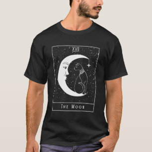 Cat Moon Crescent Tarot Card Paranormal Vintage Oc T-Shirt