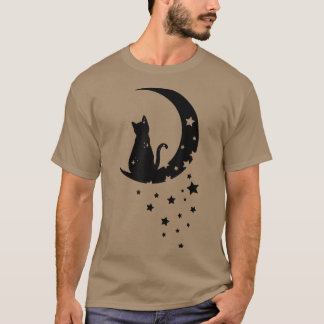 Cat moon Cute Cat Cat , Cat Lover kitty kitten  T-Shirt