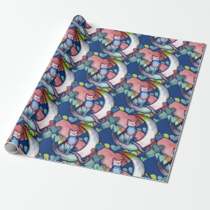 Cat Moon Lover Hearts                              Wrapping Paper