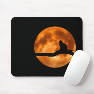 Cat moon modern colorful elegante customizable mouse mat