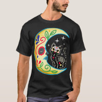 Cat & Moon Sugar Skull Dia de Los Muertos, Day of 