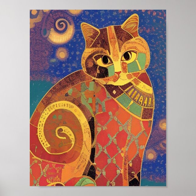 Cat moroccan mosaic kitty voices poster (Front)