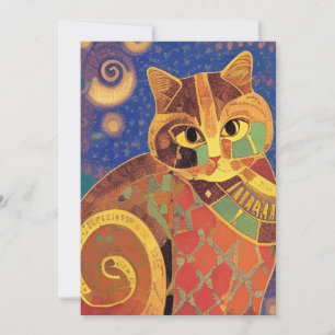 Cat moroccan mosaic kitty voices  thank you card