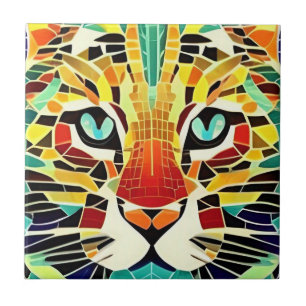 Cat mosaic multicolor beautiful kitty voices tile